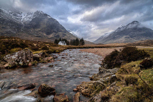 Looking-up-the-River-Coupall by Fred Bell