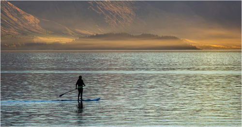 Paddleboarding-in-Evening-Light, Patricia Rayment