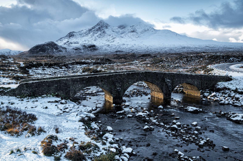 Sligachan-old-Bridge-and-the-Cuillins-Mountains by Fred Bell