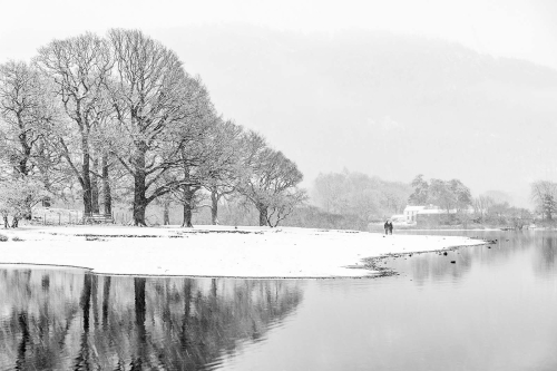 Winters-Morning-Walk-Derwent-Water by Fred Bell